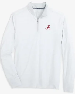 Alabama Crimson Tide Cruiser Micro-Stripe Heather Quarter Zip<Southern Tide Hot