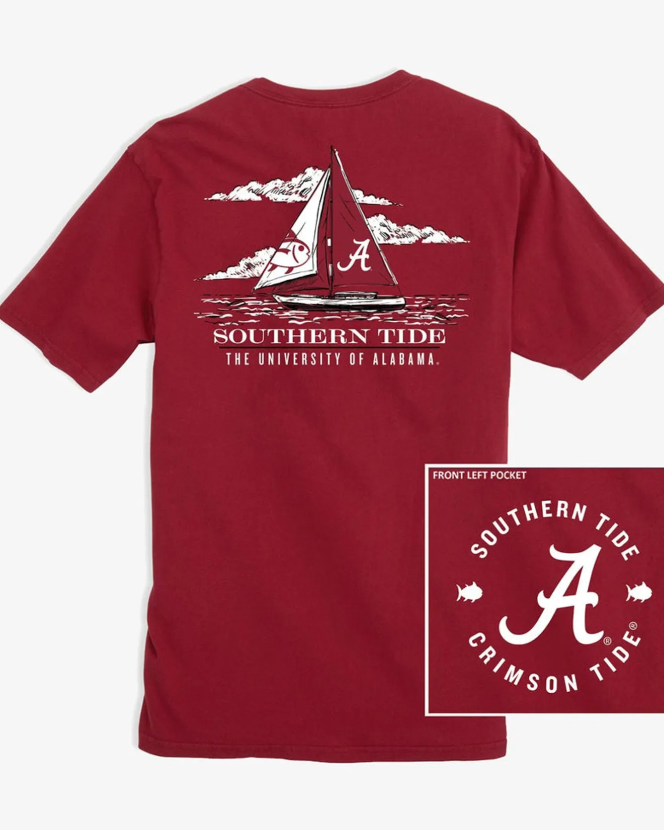Alabama Tide Skipjack Sailing T-Shirt<Southern Tide Hot