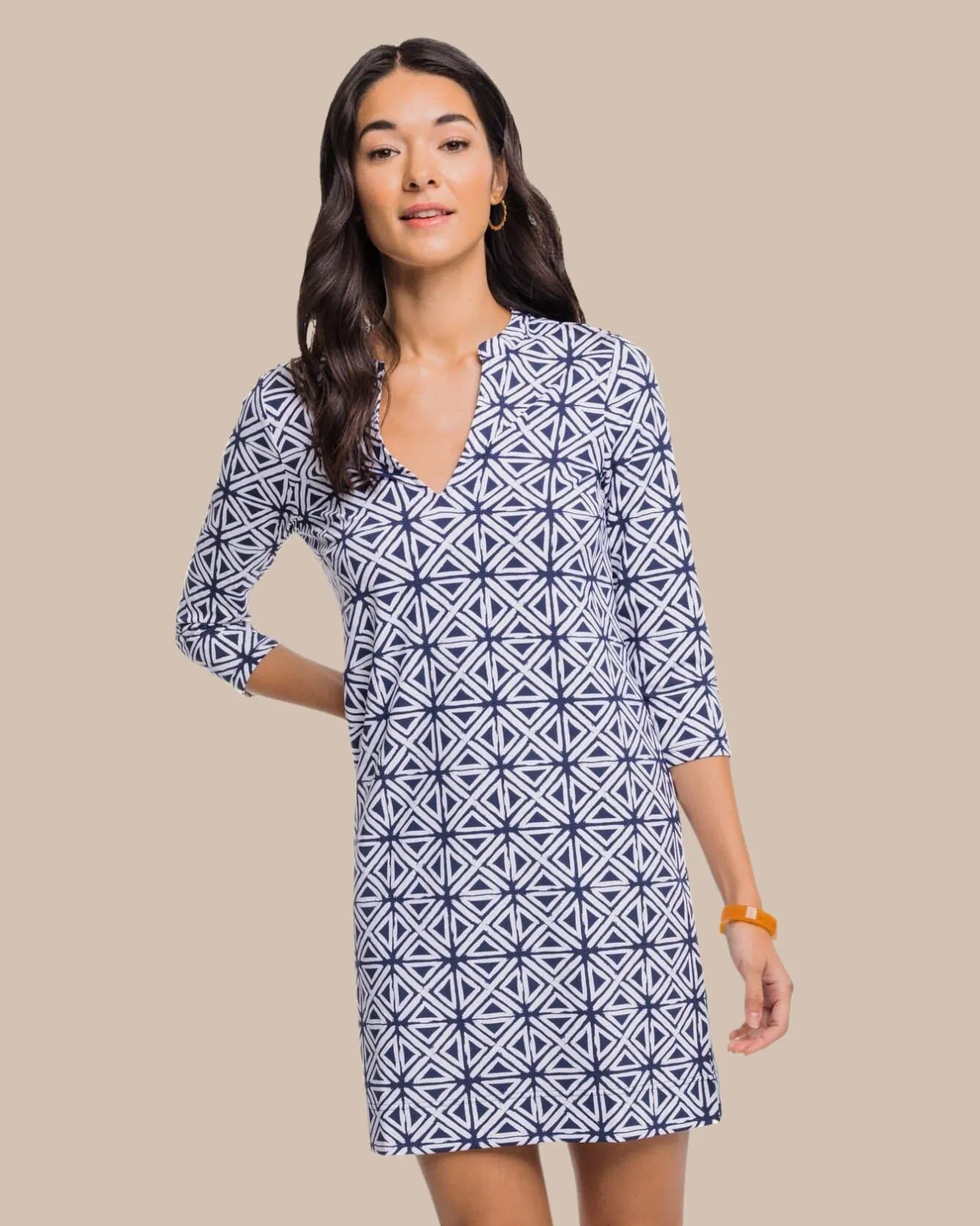 Alicia Painted Geo Performance Dress<Southern Tide Best
