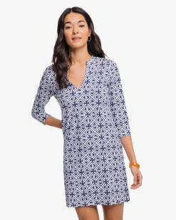 Alicia Painted Geo Performance Dress<Southern Tide Best