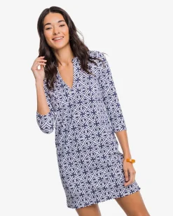 Alicia Painted Geo Performance Dress<Southern Tide Best