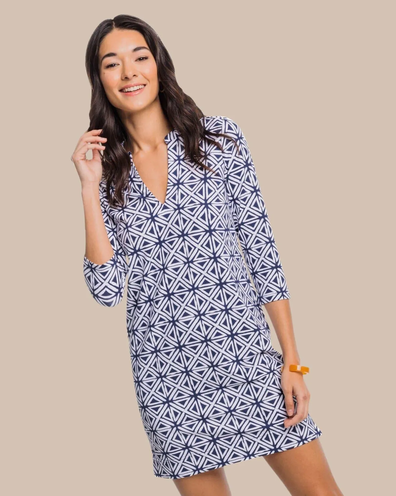 Alicia Painted Geo Performance Dress<Southern Tide Best