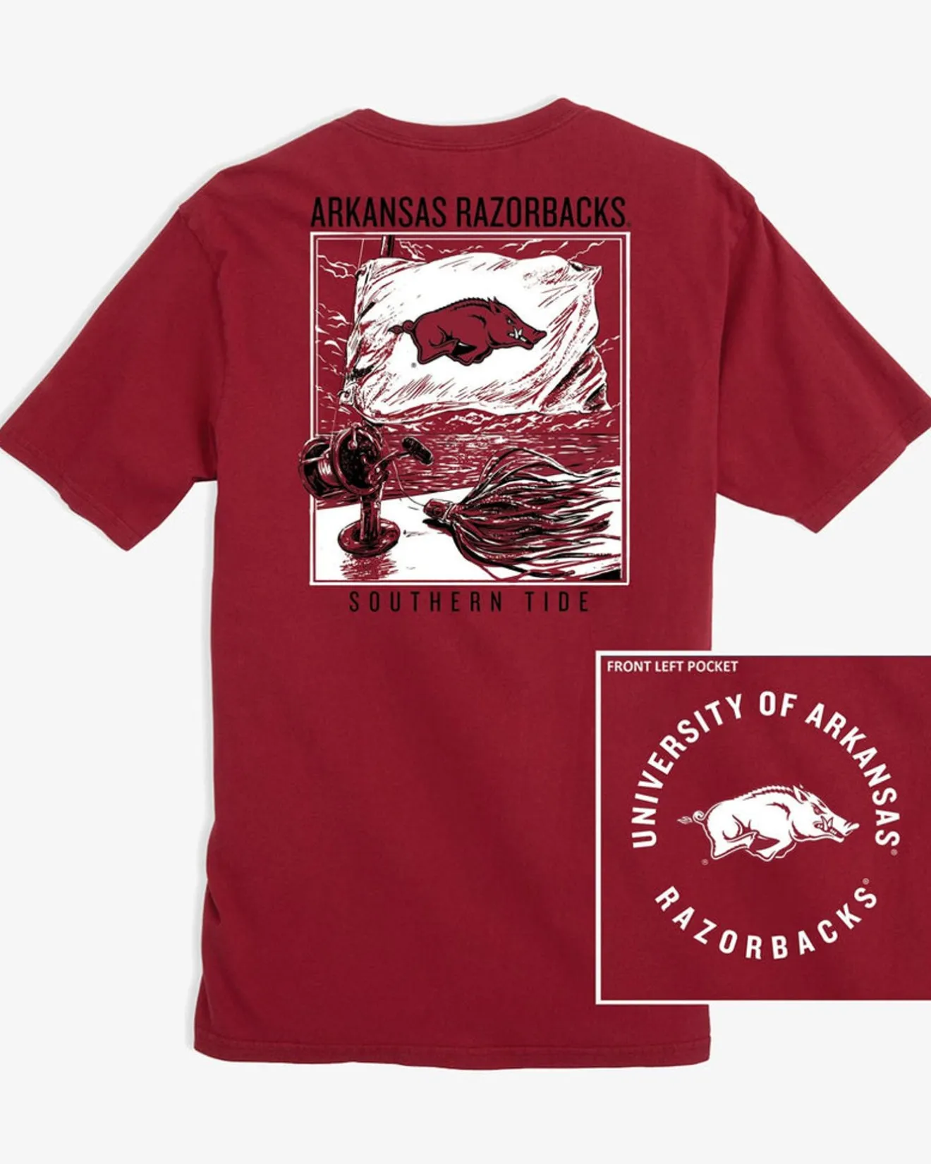 Arkansas Razorbacks Fishing Flag T-Shirt<Southern Tide Store