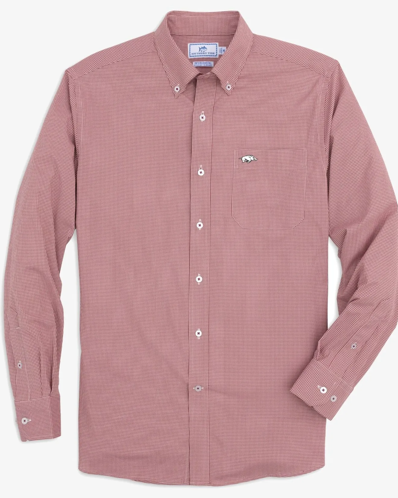 Arkansas Razorbacks Gingham Button Down Shirt<Southern Tide Discount
