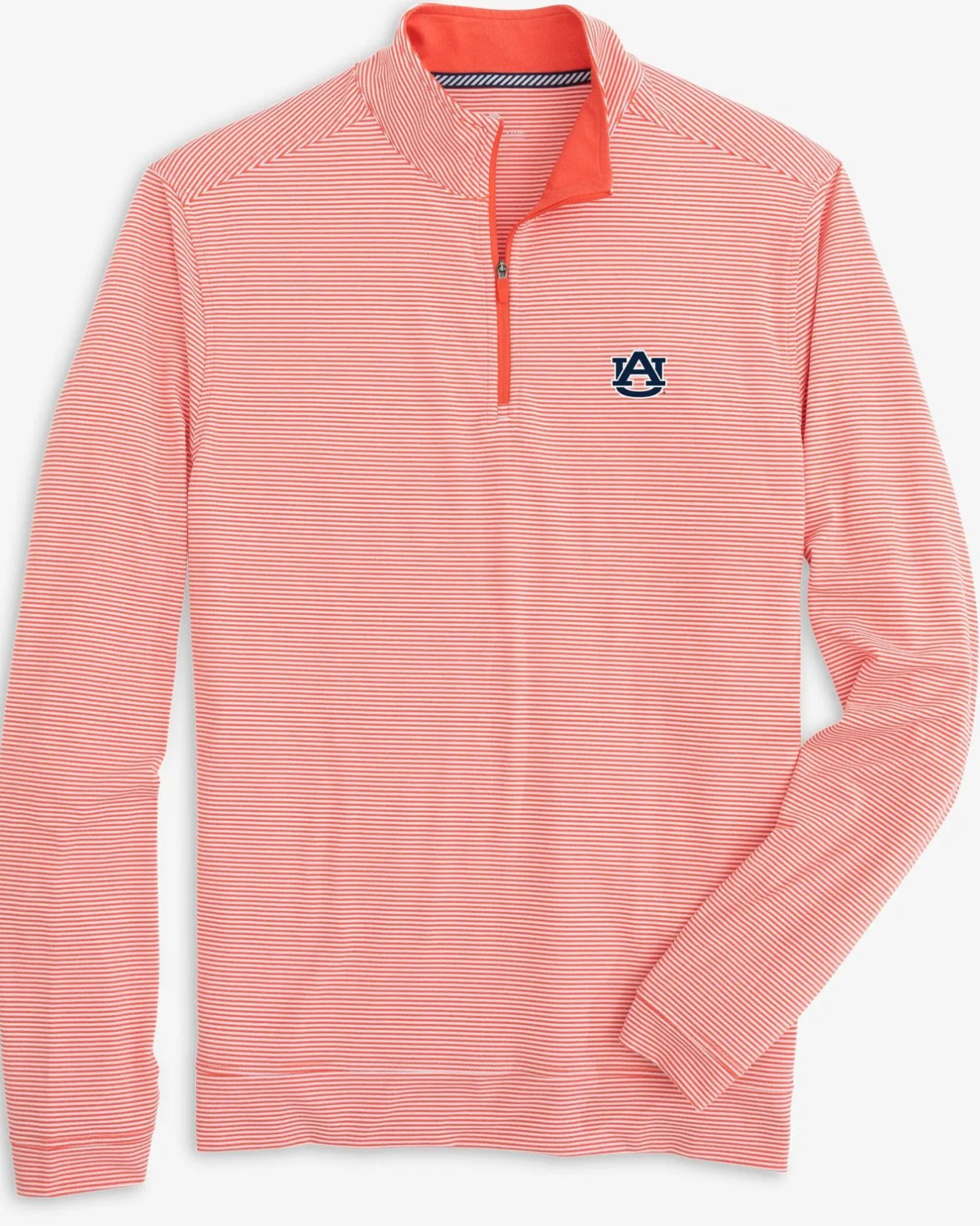 Auburn Tigers Cruiser Micro-Stripe Heather Quarter Zip<Southern Tide Cheap