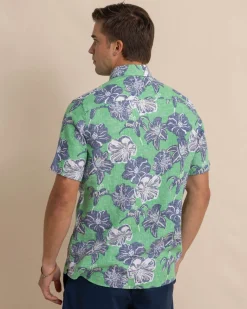 Beach Blooms Linen Rayon Short Sleeve Sport Shirt<Southern Tide Shop