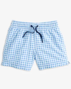 Boys Baldwin Gingham Printed Swim Trunk<Southern Tide Online
