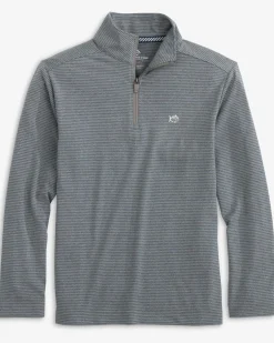 Boys Cruiser Heather Micro-Stripe Quarter Zip Pullover<Southern Tide Shop