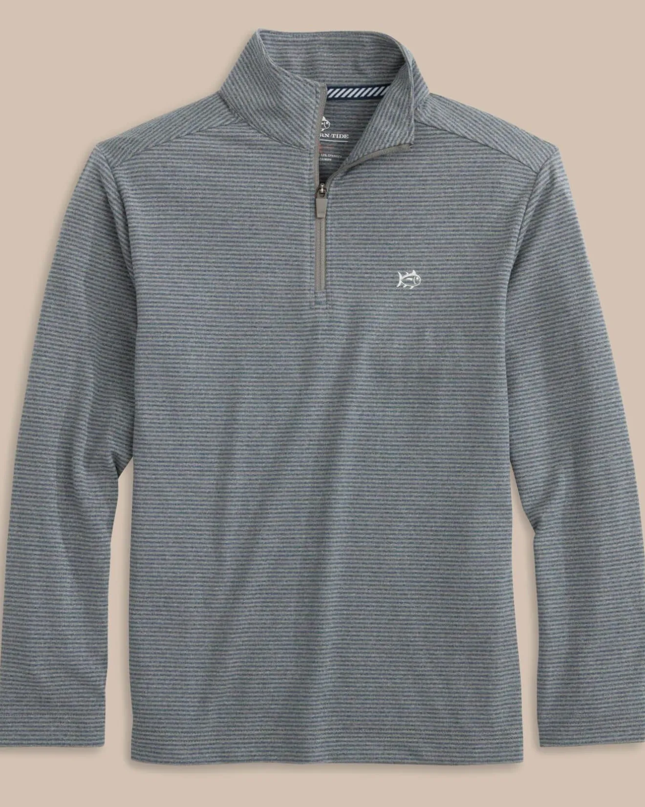 Boys Cruiser Heather Micro-Stripe Quarter Zip Pullover<Southern Tide Shop