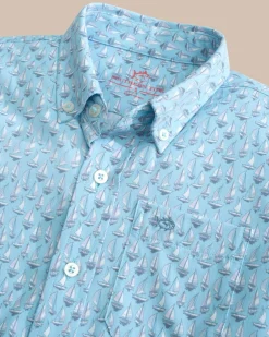 Boys Intercoastal Forget A-Boat It Short Sleeve Sport Shirt<Southern Tide Outlet