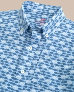 Boys Intercoastal Heather Skipping Jacks Short Sleeve Sport Shirt<Southern Tide Fashion