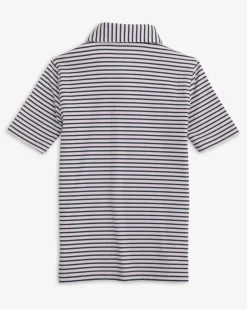 Boys Ryder Heather Marin Stripe Performance Polo Shirt<Southern Tide Best Sale
