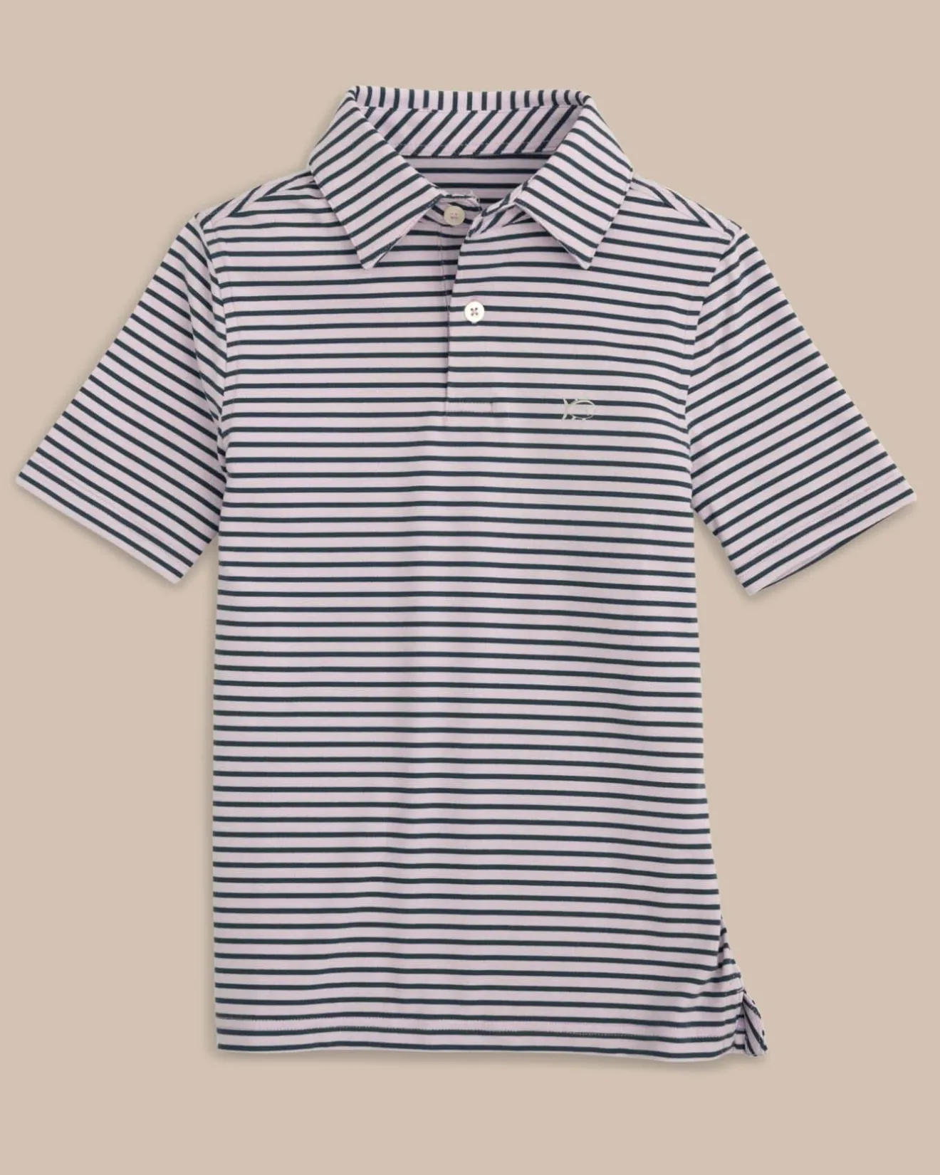 Boys Ryder Heather Marin Stripe Performance Polo Shirt<Southern Tide Best Sale