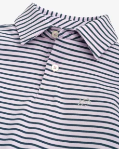 Boys Ryder Heather Marin Stripe Performance Polo Shirt<Southern Tide Best Sale