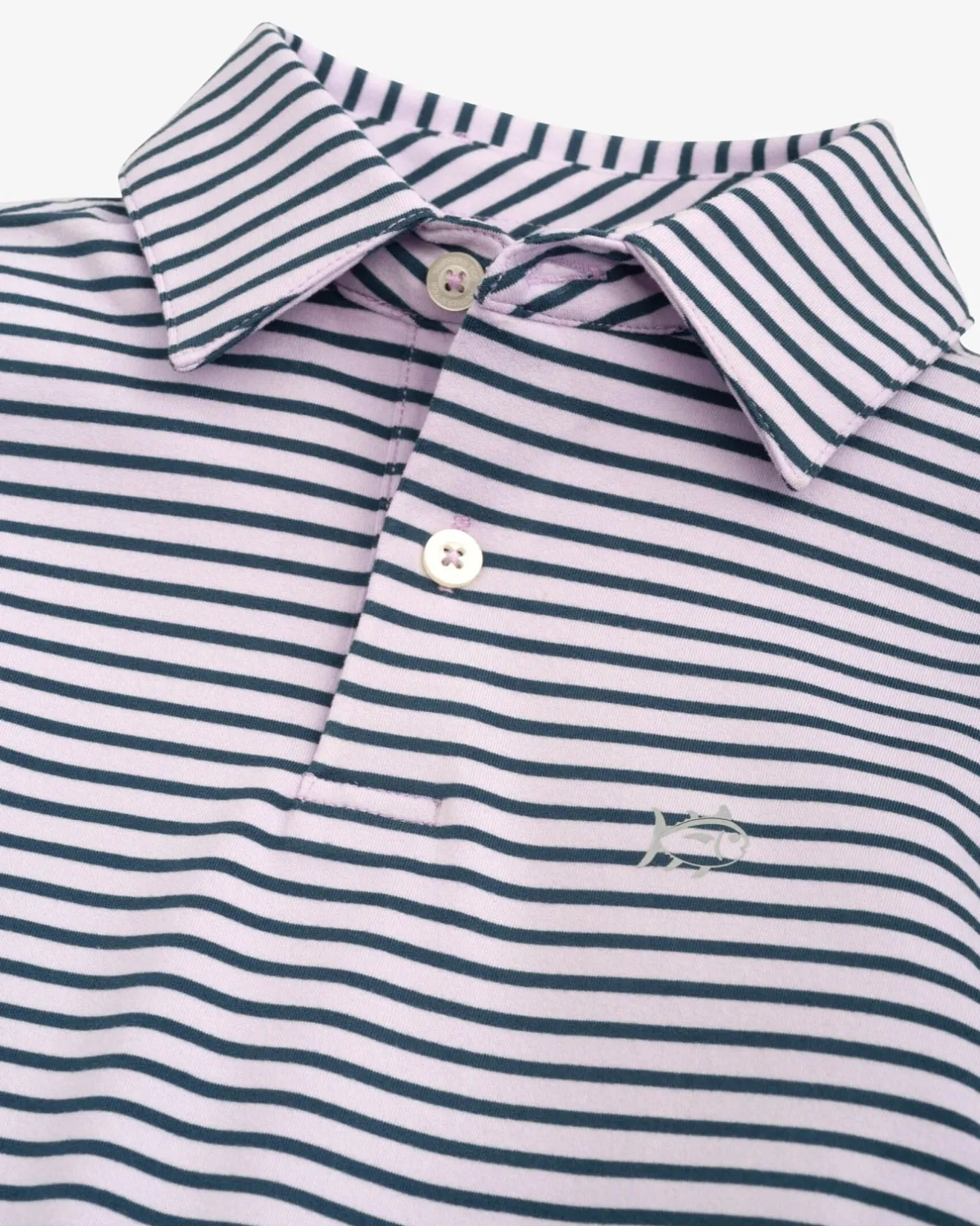 Boys Ryder Heather Marin Stripe Performance Polo Shirt<Southern Tide Best Sale