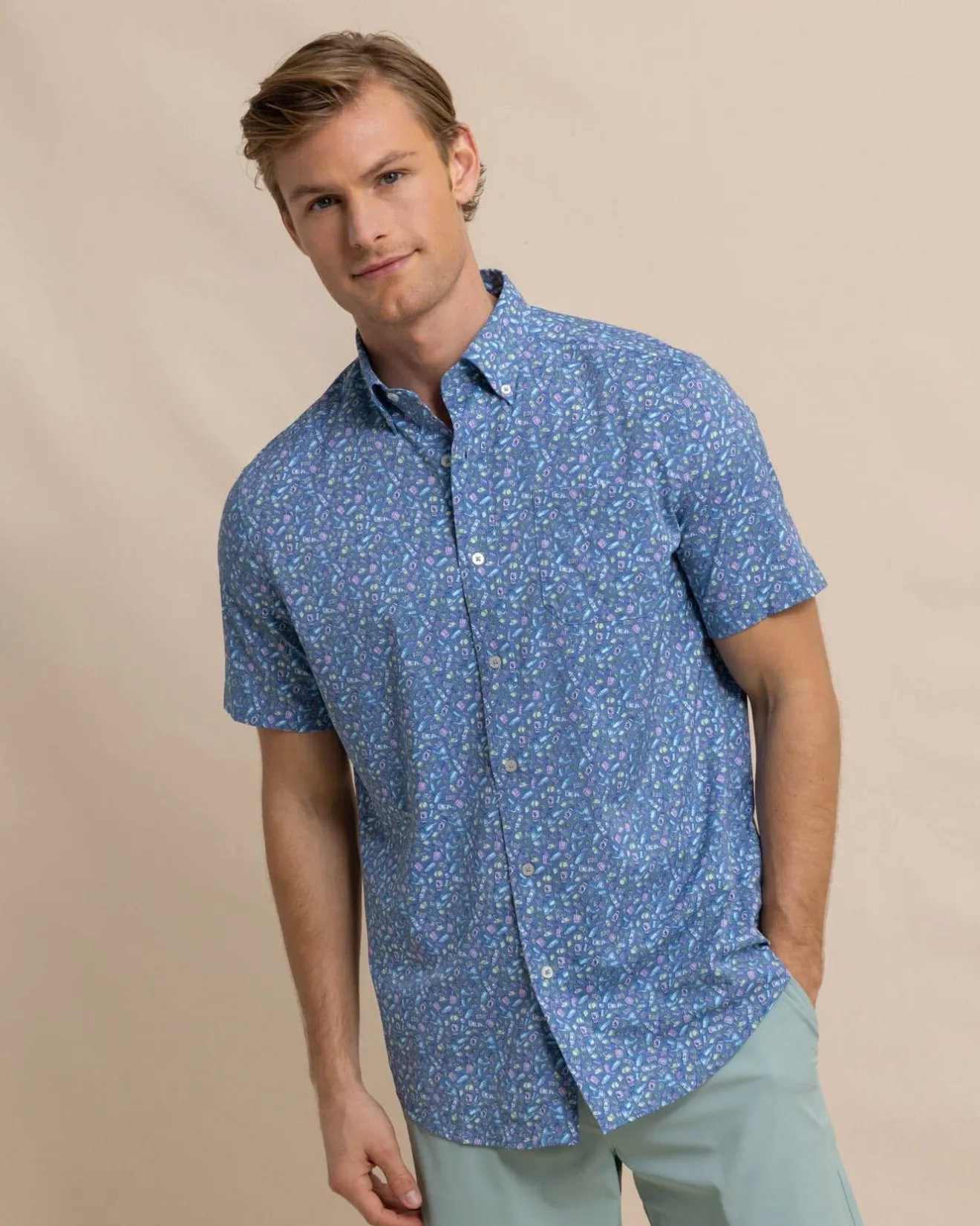 Brrr° Intercoastal Dazed And Transfused Short Sleeve Sport Shirt<Southern Tide Flash Sale