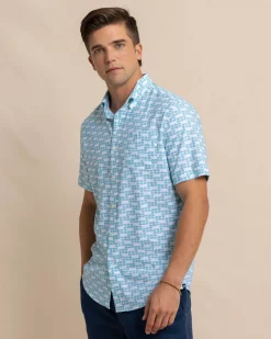 Brrr° Intercoastal Heather Stay Shady Short Sleeve Sport Shirt<Southern Tide Clearance