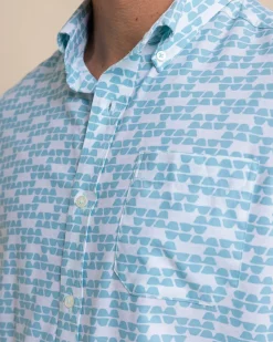 Brrr° Intercoastal Heather Stay Shady Short Sleeve Sport Shirt<Southern Tide Clearance