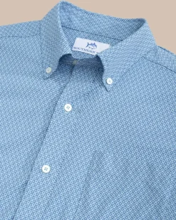 Brrr° Intercoastal Retro Geo Short Sleeve Sport Shirt<Southern Tide Cheap