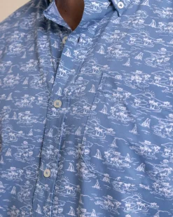Brrr° Intercoastal Sunset Beach Short Sleeve Sport Shirt<Southern Tide Hot