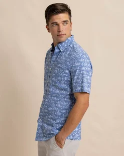 Brrr° Intercoastal Sunset Beach Short Sleeve Sport Shirt<Southern Tide Hot