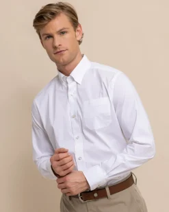 Charleston Overbrook Solid Long Sleeve Sport Shirt<Southern Tide Cheap