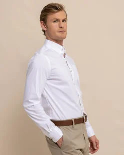 Charleston Overbrook Solid Long Sleeve Sport Shirt<Southern Tide Cheap