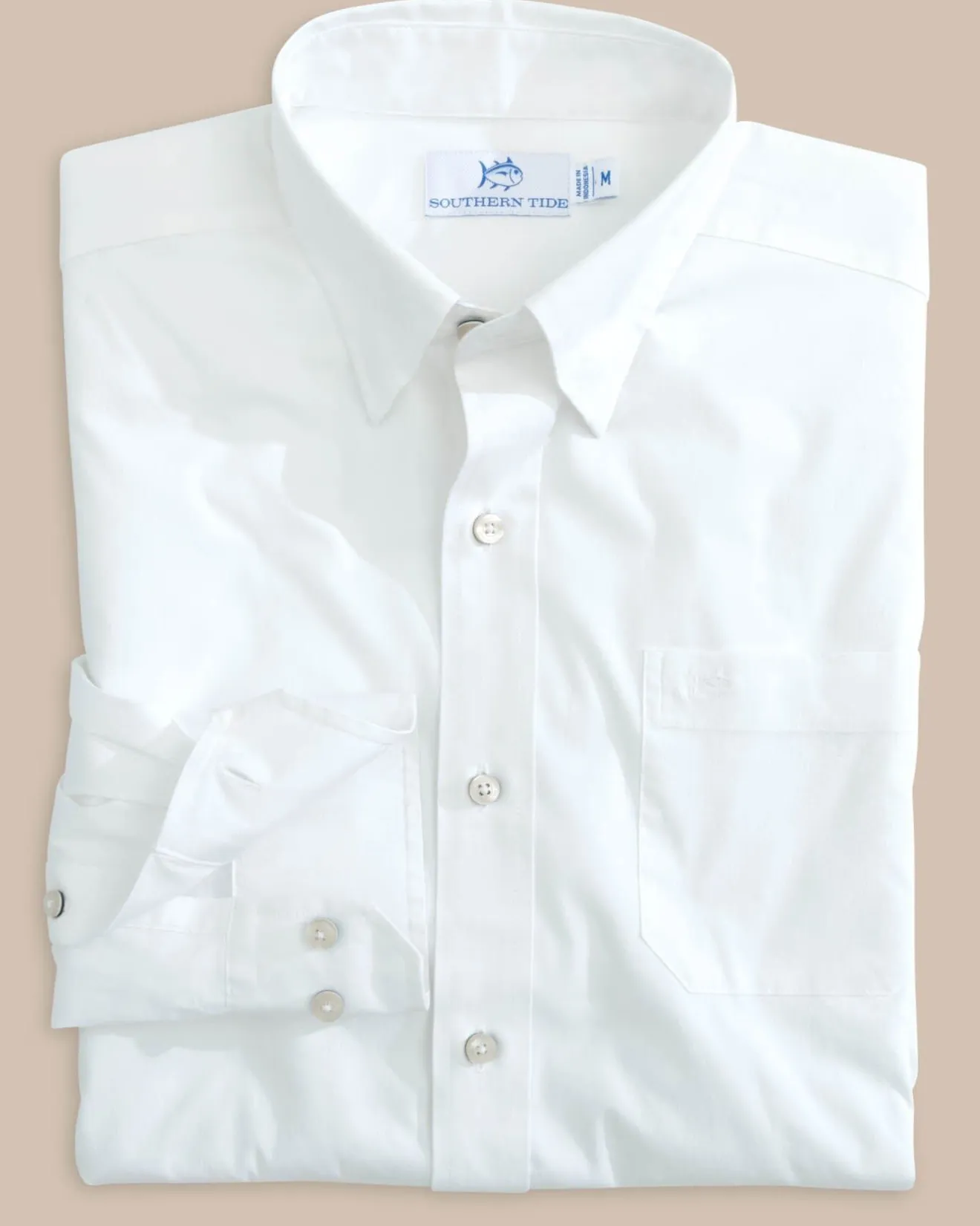 Charleston Overbrook Solid Long Sleeve Sport Shirt<Southern Tide Cheap