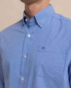 Charleston Parkwood Micro-Gingham Long Sleeve Sport Shirt<Southern Tide Best