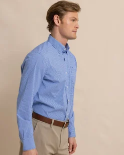 Charleston Parkwood Micro-Gingham Long Sleeve Sport Shirt<Southern Tide Best