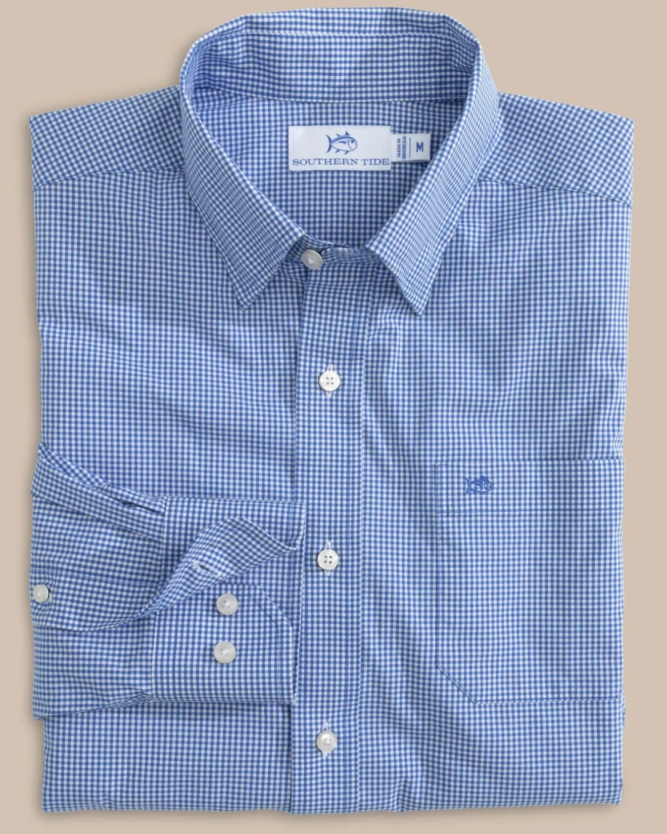 Charleston Parkwood Micro-Gingham Long Sleeve Sport Shirt<Southern Tide Best