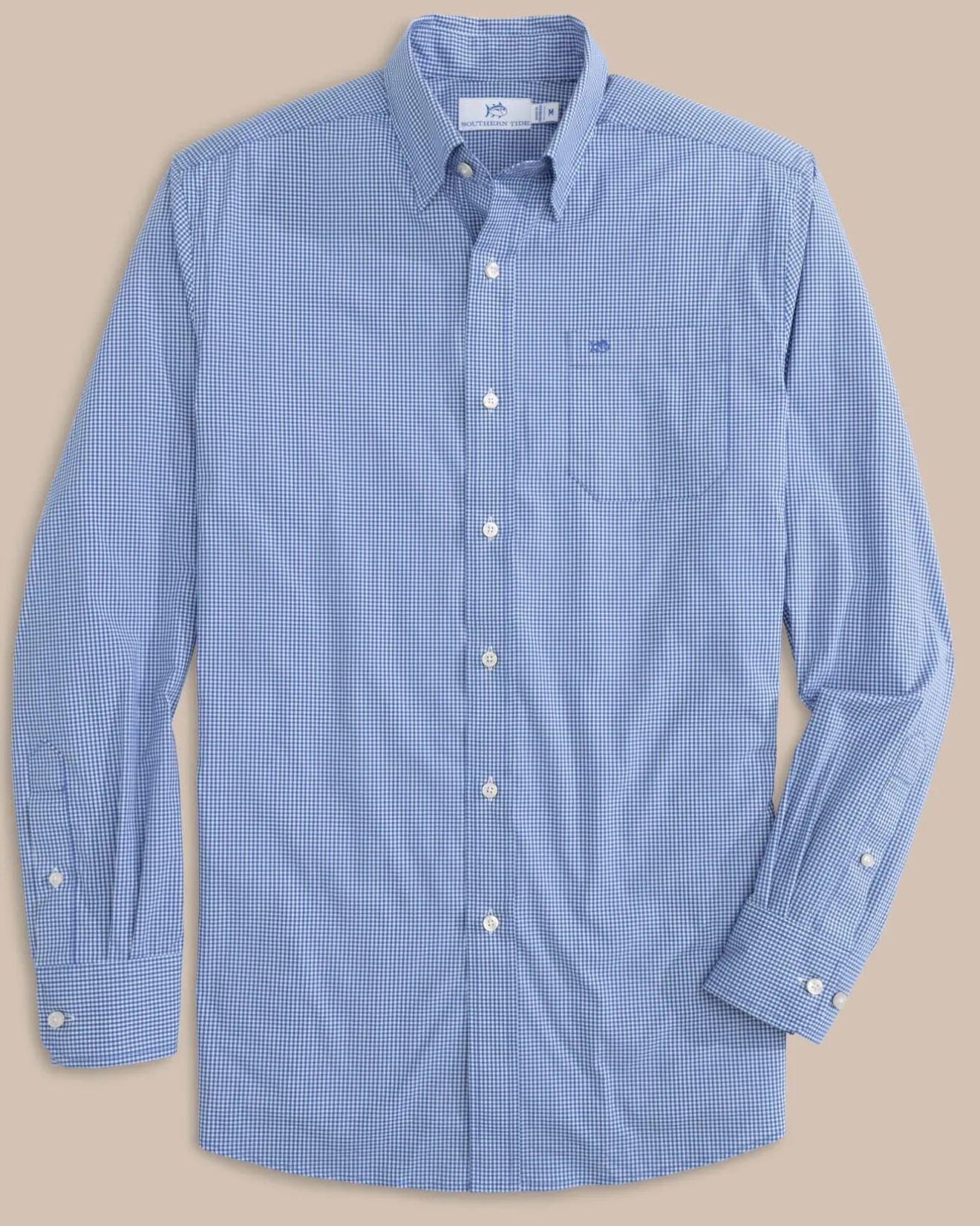 Charleston Parkwood Micro-Gingham Long Sleeve Sport Shirt<Southern Tide Best