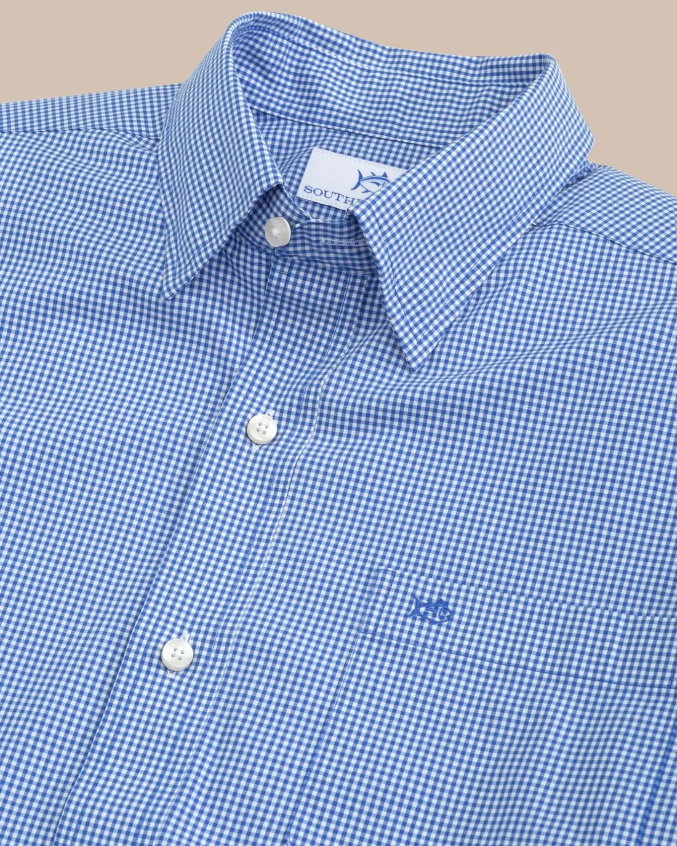 Charleston Parkwood Micro-Gingham Long Sleeve Sport Shirt<Southern Tide Best