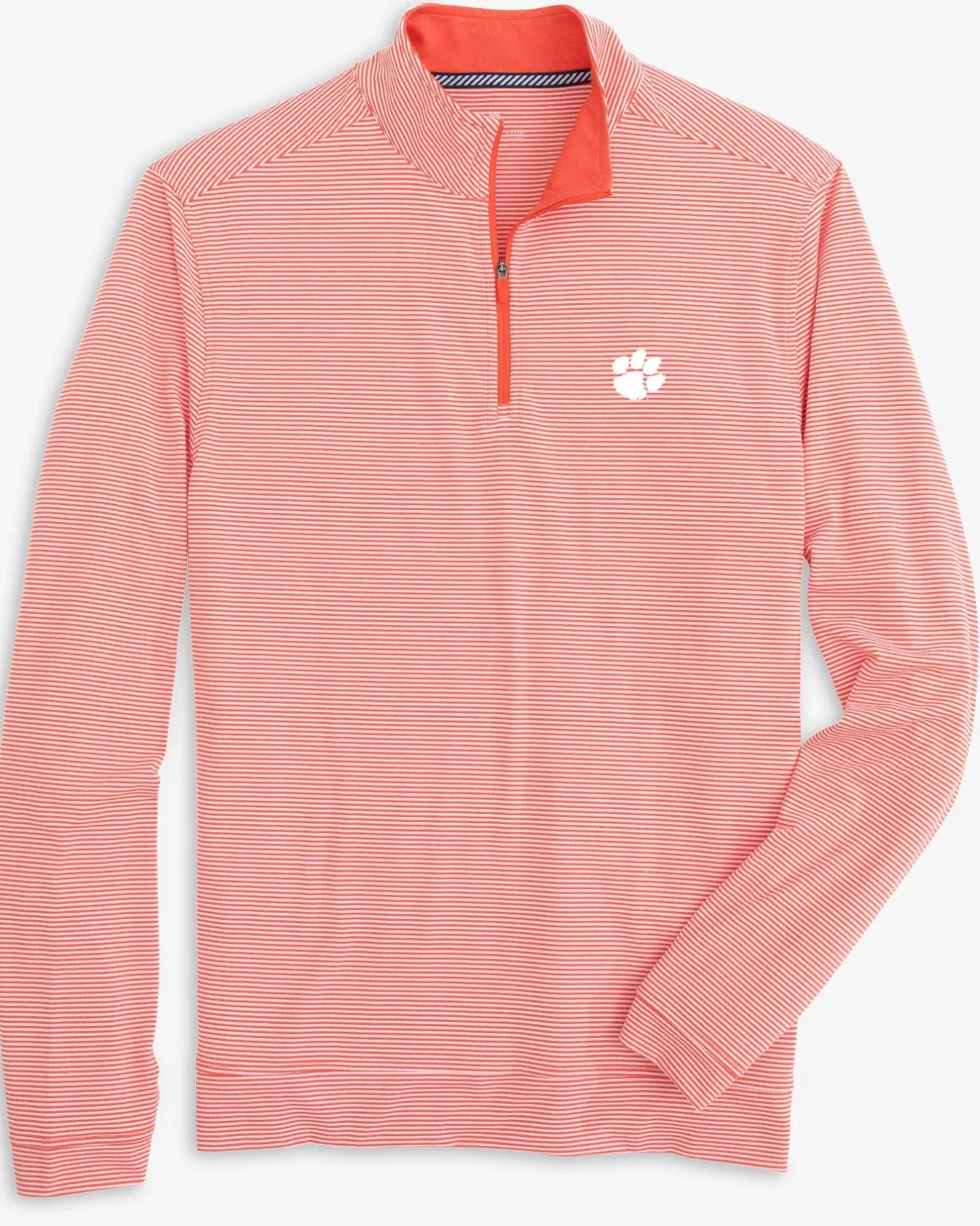 Clemson Tigers Cruiser Micro-Stripe Heather Quarter Zip<Southern Tide Clearance