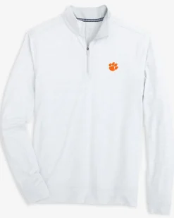 Clemson Tigers Cruiser Micro-Stripe Heather Quarter Zip<Southern Tide Clearance