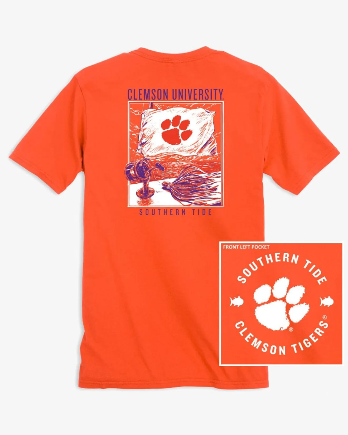 Clemson Tigers Fishing Flag T-Shirt<Southern Tide New
