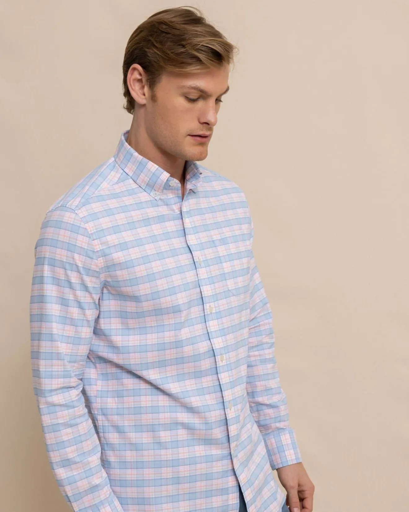 Coastal Passage Brockman Plaid Long Sleeve Sport Shirt<Southern Tide Flash Sale