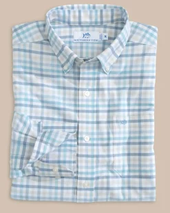 Coastal Passage Pelham Gingham Long Sleeve Sport Shirt<Southern Tide Store