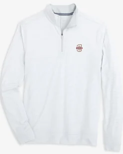 College Of Charleston Cougars Cruiser Micro-Stripe Heather Quarter Zip<Southern Tide Best