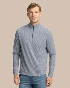 Cruiser Micro-Stripe Heather Quarter Zip<Southern Tide Best Sale