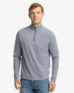 Cruiser Micro-Stripe Heather Quarter Zip<Southern Tide Best Sale