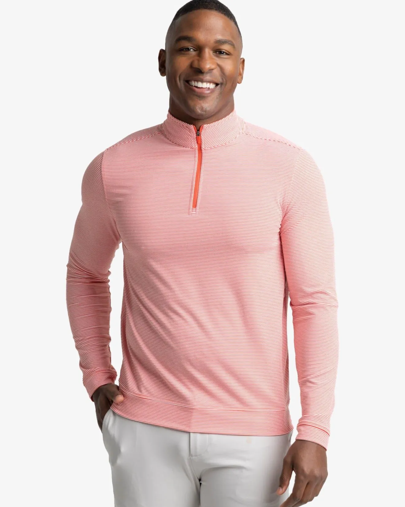 Cruiser Micro-Stripe Heather Quarter Zip<Southern Tide Best Sale