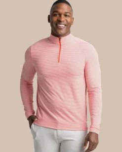 Cruiser Micro-Stripe Heather Quarter Zip<Southern Tide Best Sale