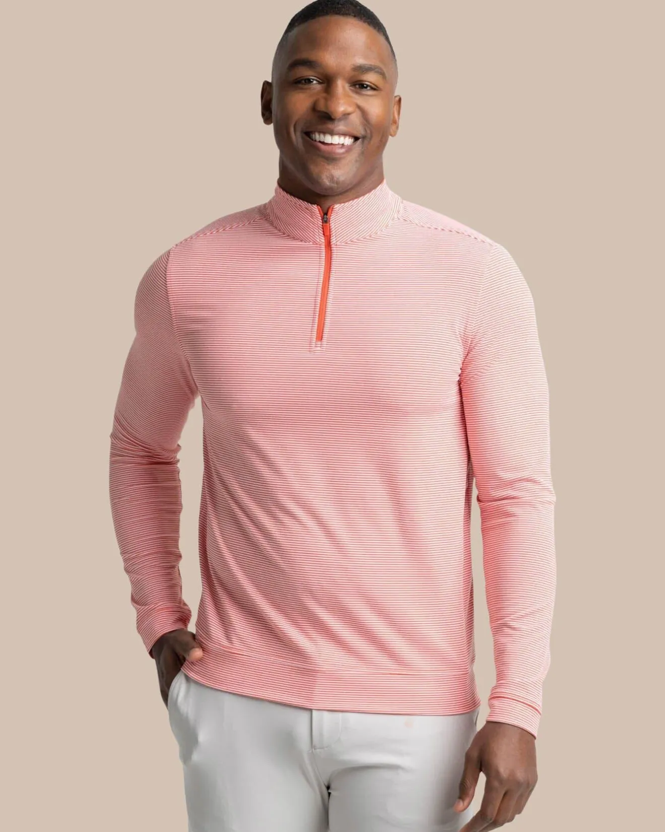 Cruiser Micro-Stripe Heather Quarter Zip<Southern Tide Best Sale