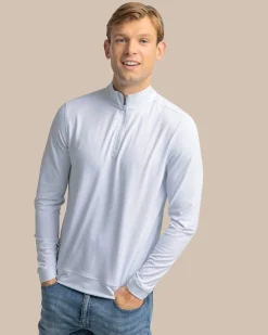 Cruiser Micro-Stripe Heather Quarter Zip<Southern Tide Best Sale