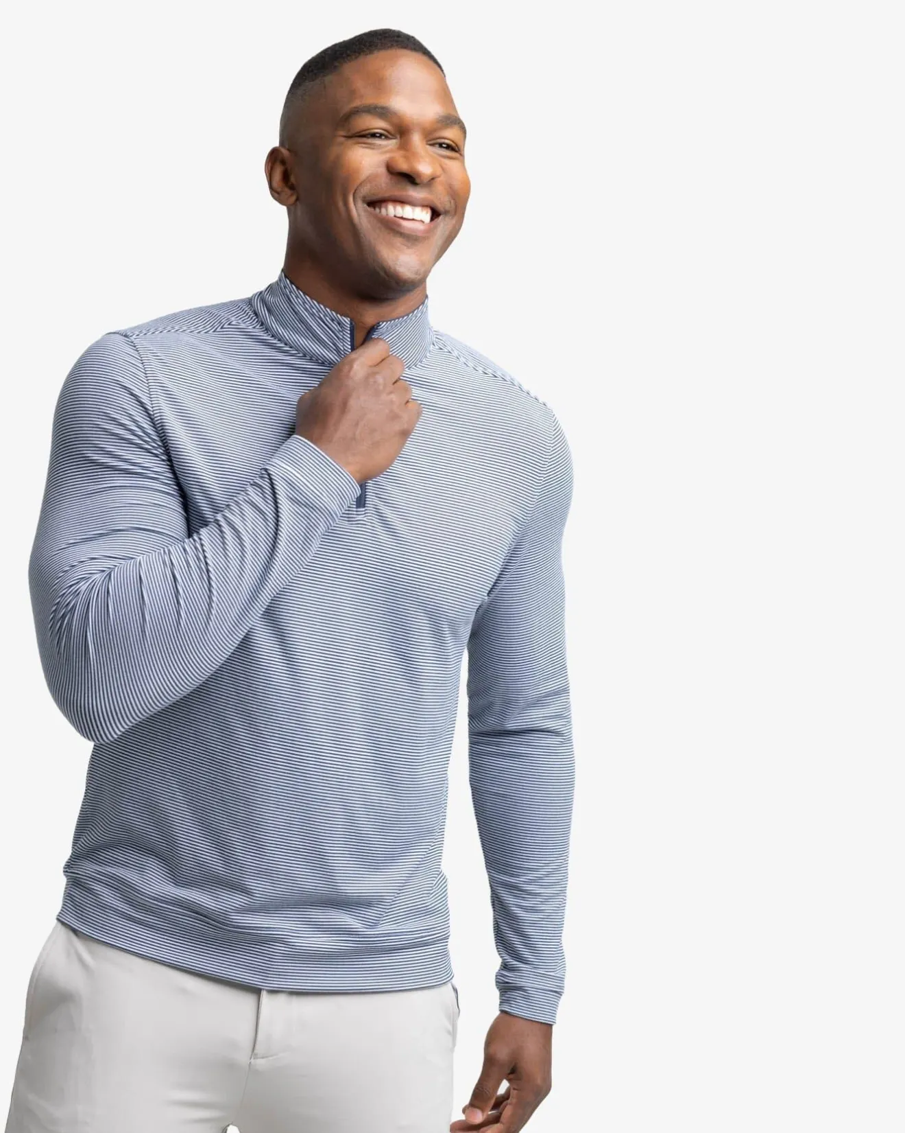 Cruiser Micro-Stripe Heather Quarter Zip<Southern Tide Best Sale