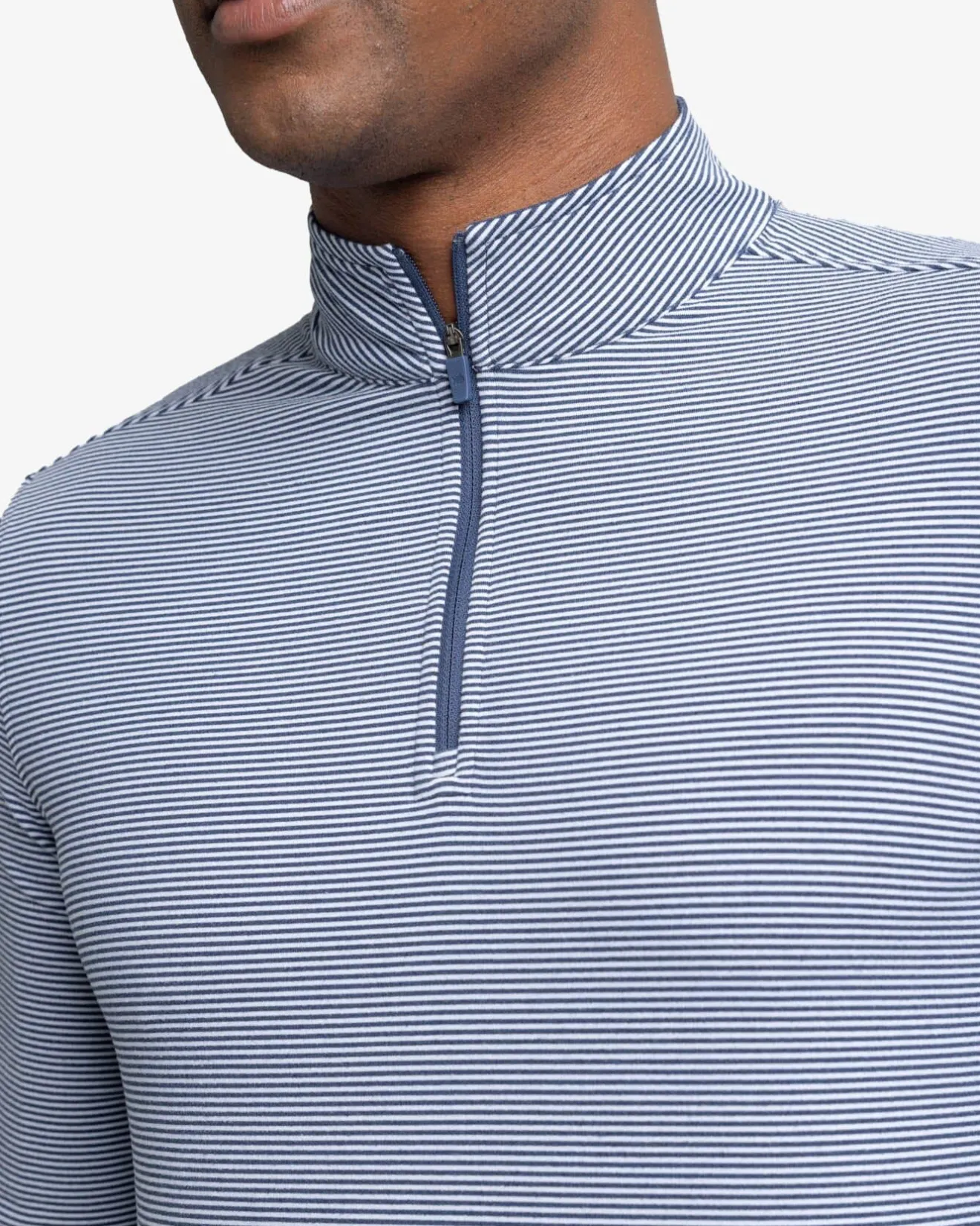 Cruiser Micro-Stripe Heather Quarter Zip<Southern Tide Best Sale