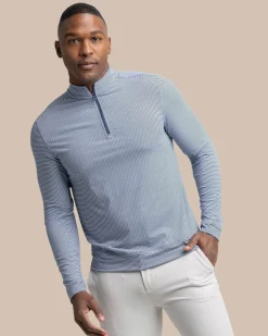 Cruiser Micro-Stripe Heather Quarter Zip<Southern Tide Best Sale