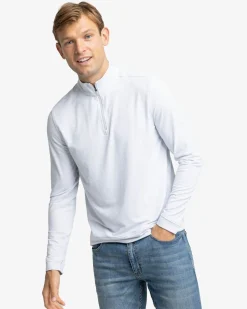Cruiser Micro-Stripe Heather Quarter Zip<Southern Tide Best Sale