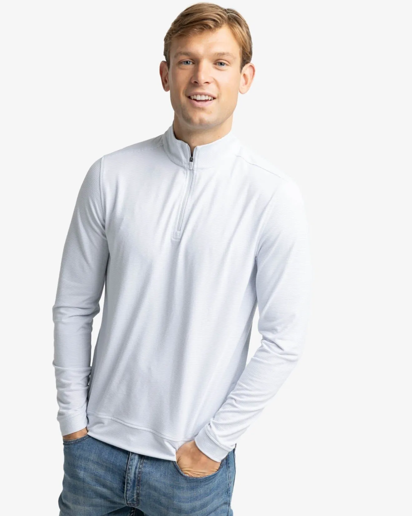 Cruiser Micro-Stripe Heather Quarter Zip<Southern Tide Best Sale
